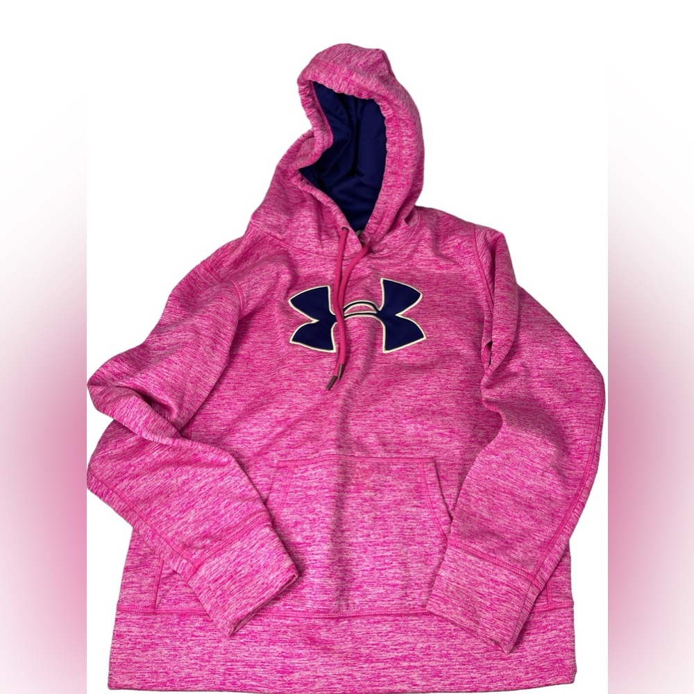 Woman’s under Armour pink and navy hoodie medium boxCS